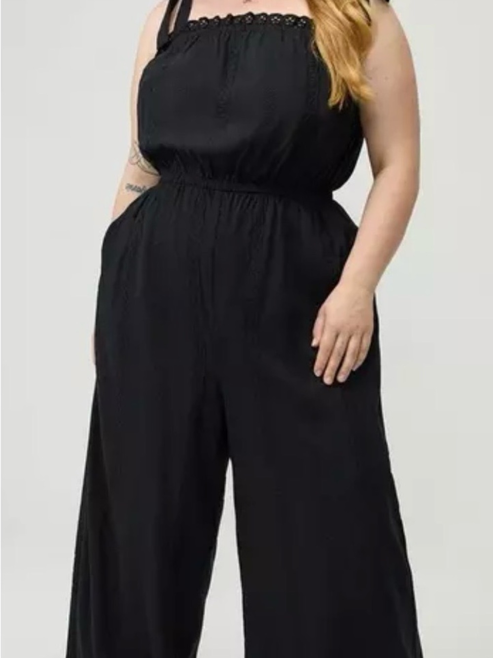 torrid Black Wide-Leg Strap Jumpsuit